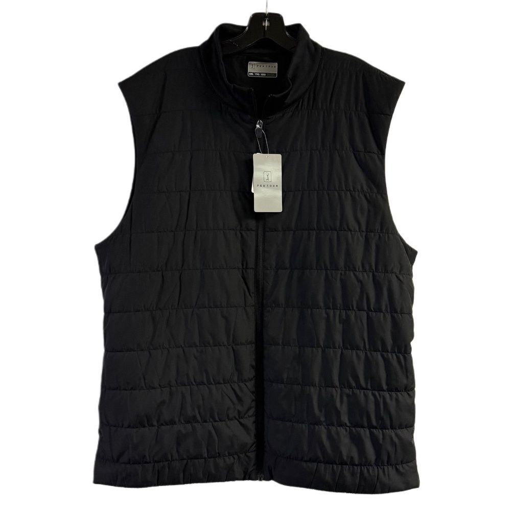 NWT Men’s PGA Tour Black Full Zip Golf Vest Size XXL